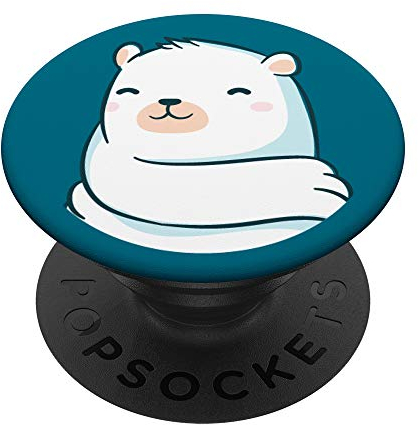 Cute Polar Bear PopSockets PopGrip: Ausziehbarer Sockel und Griff für Handys/Tablets mit Tauschbarem Top