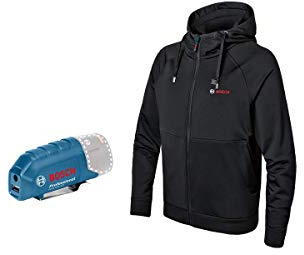 Bosch Professional Beheizbare Sweatjacke GHH 12+18V XA (inkl. USB-Ladeadapter GAA 12V-21, ohne Akku) - Größe M