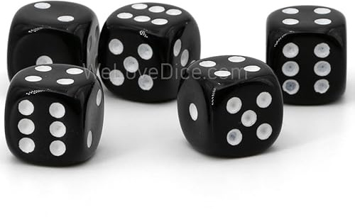 XL Würfel (20mm) in schwarz/weiße Punkte - Made in Germany - WeLoveBeads - 5 Stück