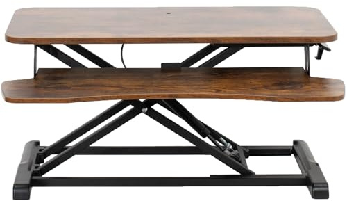 Vivo DESK-V000KN Convertidor de Escritorio de 81,3 cm, Serie K, Elevador para Usar Sentado o de pie Ajustable en Altura, estación de Trabajo de Doble Monitor y Ordenador portátil con Bandeja Amplia