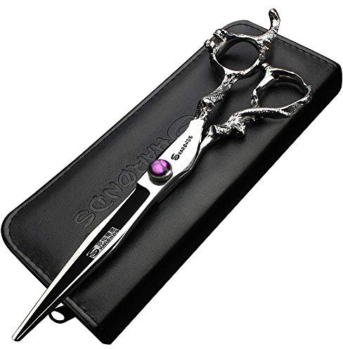 6/7/7.5/8 pulgadas peluquería profesional tijeras de plata de alta dureza 400c acero inoxidable peluquería tijeras tienda de peluquería herramientas especiales (7 pulgadas planas)