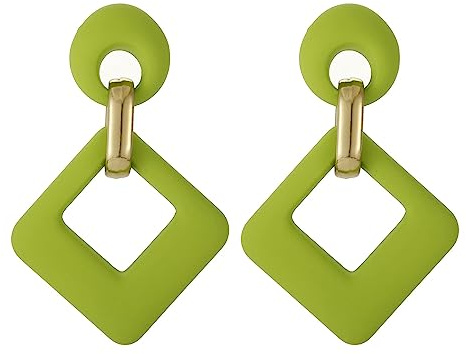 SIXDUTON Neon Ohrringe Damen Statement Ohrringe Groß Bunt Creolen | Acryl Quadratische Ohrringe 80er Jahre Modisch 90er Ohrringe Modeschmuck Geschenk für Party Kostümzubehör Karneval Mottoparty
