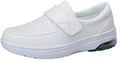 Scarpe da Donna Professionali - Sneakers Casual con Cuscino, Plantare Anatomico e Fondo Morbido, Hook&Loop per Infermiera