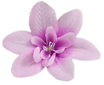 Lot de 30 têtes d'orchidée artificielles en soie 8 cm - Orchidée artificielle - Fleurs décoratives - Pour Thanksgiving, fête, décoration de table, bricolage, vêtements - Violet clair