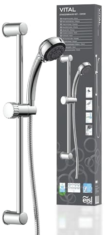 EISL DX3004CSBPLUS VITAL Stangenbrauseset, Brausestange mit Duschkopf, Duschbrause, Brausegarnitur mit Handbrause, Duschstange mit Brause, 8 Strahlarten, Duschset, Chrom