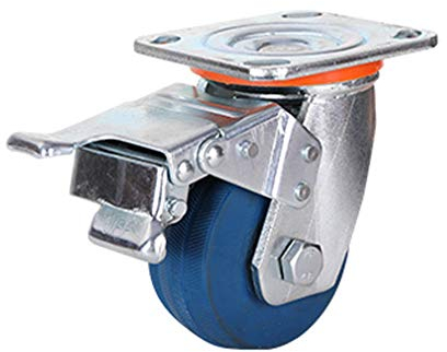 Schwerlast-Lenkrollen, Möbelrollen, Lenkrollen für Möbel, Schwerlast-Industrie-Lenkrollen aus Metall, Lenkrollen aus Gummi für Möbel, Blau, Eisenkern, 360°-Kugellager, Hohe Tragkraft,