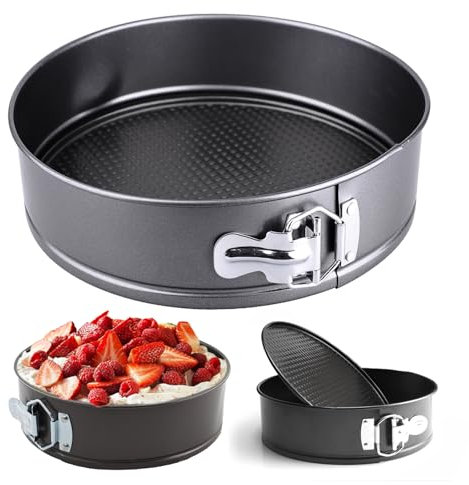 KANIXUM 7 Inch Premium Non-stick Springform Pan, Leakproof Round Cheesecake Pan with Removable Bottom, Spring Form For Baking (Black)