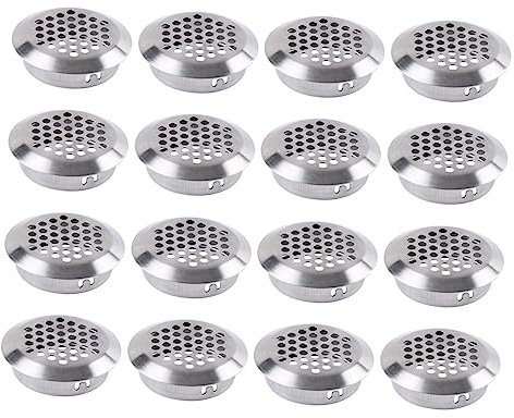 HOMSFOU 50stücke Runder Lüftungsgitter Aus Edelstahl Ventilationsabdeckung Für Schränke Kleiderschränke Und Schuhschränke Einfache Montage Langlebig Und Rostfrei Für Optimale