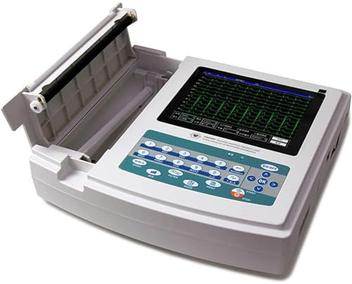 GEJLELDS ECG EKG Patient Monitor, Vital Sign Patient Monitor, Portable 12 Lead ECG Monitor, Record Waveforms Manually Or Automatically, for Care Vital Signs, Demonstration Mode