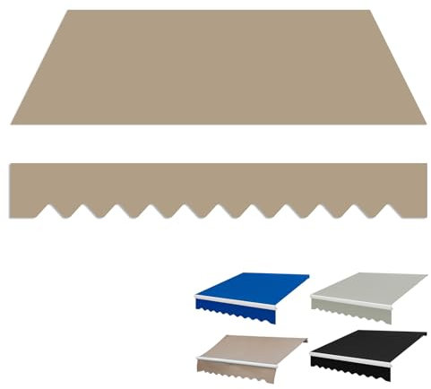 Markisenstoff Markise mit Volant 3/4/5/6 X 1.5 M Markisenbespannung Ersatzstoff Markisentuch Balkon Markise Wasserabweisend & Sonnenschutz Ersatz Markisentuch Bespannung fur Markise (ohne Rahmen)(Brow