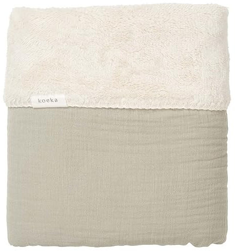 Koeka Kinderbettdecke - Schmusedecke - Kuscheldecke - Mit Teddy Gefuttert - Faro - Musselin Baumwolle -