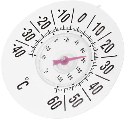 KITANDOVE Präzises Fensterthermometer Mit Saugnapf Für Innen Und Außenbereiche Analoges Raumtemperatur Messgerät Für Haushalt Büro Garten Oder Gewächshaus Hochpräzise