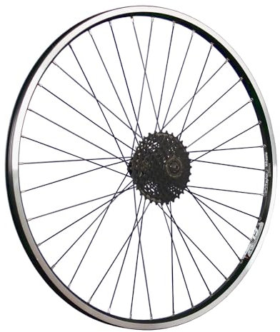 26 Zoll Fahrrad Hinterrad Hohlkammer mit Shimano 8 Gang Kassette Set schwarz