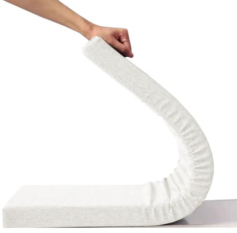 moismk Bankkissen Bankauflage 5 cm Dickes Gartenbankkissen Polsterauflage Waschbar Abnehmbarem Rutschfestes Sitzkissen für drinnen und draußen Terrasse(Beige,90x50cm x5cm Thick)