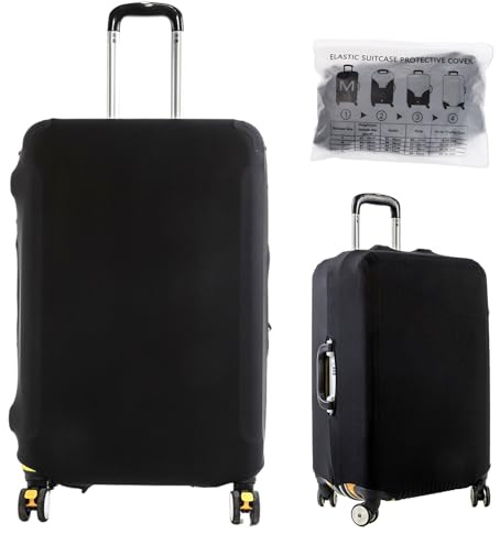 Copertura elastica per bagagli, copertura per valigie, protezione per valigie, copertura protettiva per bagagli, protezione per valigie, protezione per bagagli per trolley antipolvere, per ruote, Nero
