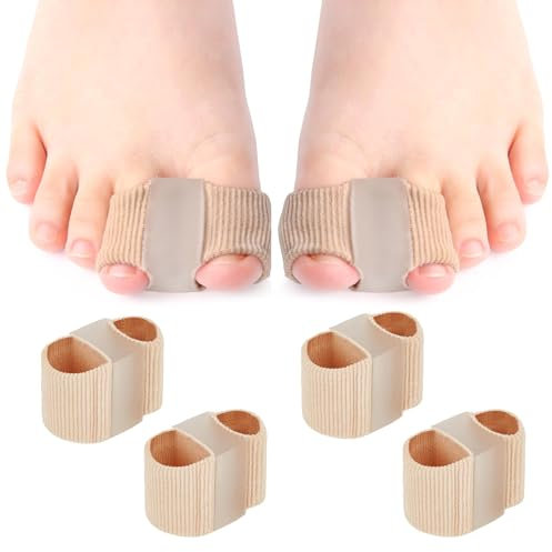 Correttore per le Dita dei Piedi in Gel, 4 Pezzi Separatori per Alluce Valgo per Dita Sovrapposte, Toe Separator con 2 Occhielli, Distanziatore e Alluce Sovrapposto per Donna Uomo