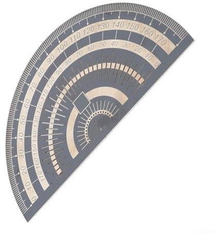 Rapporteur en acier inoxydable - Angle de 180 degrés - Instrument de mesure pour le travail du bois, l'ingénierie, le dessin, les étudiants, les artisans, les concepteurs