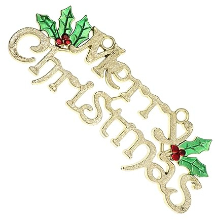 Letrero Colgante Decorativo Navideño 5 Piezas Plástico Dorado