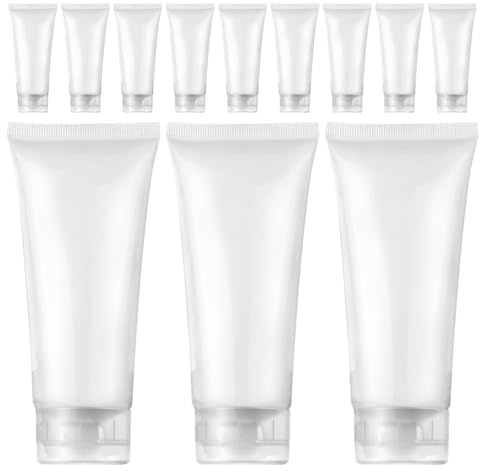 MAGICLULU 30 Tubos Vacíos de Plástico de 20ml para Loción y Gel de Ducha, Exprimibles, Compactos Prueba de Fugas, Ideales para Viajes y Rutinas de Gimnasio