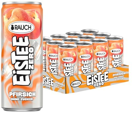 RAUCH Eistee Zero Pfirsich | Zuckerfrei und kalorienarm | 12x 330ml Dosen
