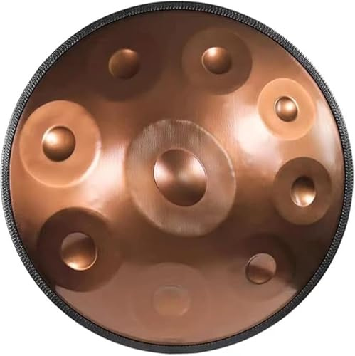 Handpan Drum 432HZ, 22 Zoll G Moll Steel Tongue Gold Zungentrommel Hand Pan Instrument Mit Drumsticks Trommelständer Handtasche