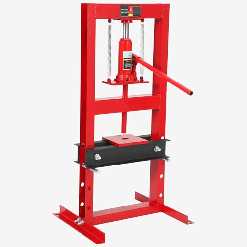 6 Ton Hydraulic Workshop Press, Heavy Duty Hydraulic Bench Press Machine with Safety Valve & Steel Frame, h-Frame Benchtop Press with Stable Structure & Wide Application for Car Repair, Workshop