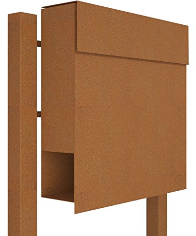 Standportfölj med tidningsfack, design brevlåda manhattan Stand Rost – Bravios