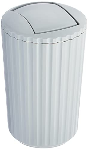 Allstar Cubo con tapa basculante Minas gris 3 ltr. - Cubo para cosmética Capacidad: 3 l, Polipropileno, 15 x 25 x 15 cm, Gris