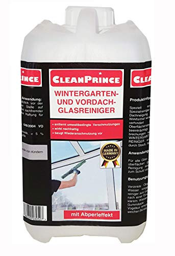 Glasreiniger 5 Liter Wintergarten- und Vordach-Glasreiniger Glasreinigungsmittel MADE IN GERMANY - Lieferung im Kanister - HOCHERGIEBIG
