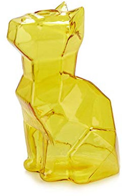 Balvi Florero Sphinx Color Ambar Jarrón Cristal Ambar en Forma de Gato Floreros Decorativos Modernos