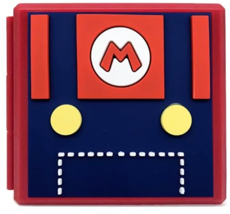 Nintendo Switch Game Card Travel Case Storage Super Mario Brothers Dungarees Design Holds 12 Switch Game Cards & 12 Micro SD Cards