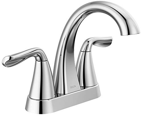 Delta Arvo Centerset Bathroom Faucet, Chrome 2-Handle Bathroom Faucet, Delta Bathroom Sink Faucet, Chrome 3-Hole Bathroom Faucet, Chrome 25840LF