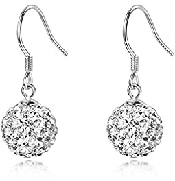 SLUYNZ 925 Orecchini a goccia in argento sterling con strass per donne adolescenti e ragazze brillanti CZ palloncino orecchini pendenti