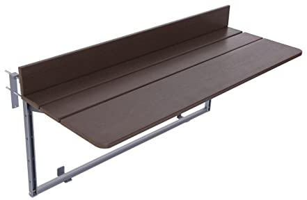 FURNIKNA Balkonhängetisch Hängetisch Balkon Klappbar 5-Fach Höhenverstellbar, Balkontisch Hängend Hängetisch Für Terrasse, Garten, Balkonklapptisch, Braun (80-37)