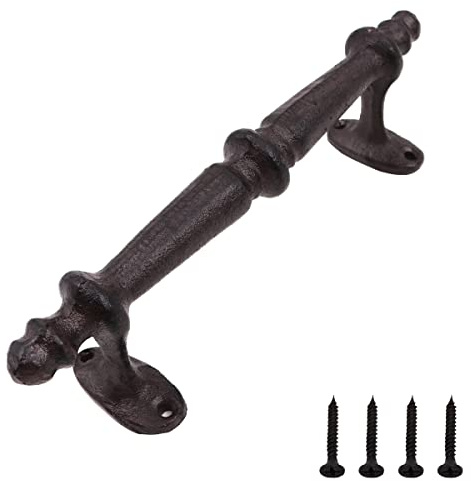 ZONADAH Retro 23,3 cm Türgriff aus Gusseisen, strapazierfähig, Vintage-Stil, Scheunentor, Holztür, Griff, Durchgang, Haus, Flur, Schrank, Gartentor, Schuppen, Schranktür, Haltegriff, Schwarz