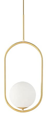 Cilíndrico LED Material de metal Iluminación colgante para el hogar Moderna minimalista Candelabro de borde dorado Pantalla de vidrio blanco Lámpara colgante Cordón ajustable Lámpara de techo Lámpara