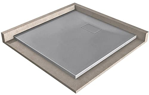 Bernstein Duschtasse 90x90 cm Beton-Optik SMC ohne Ablaufgarnitur
