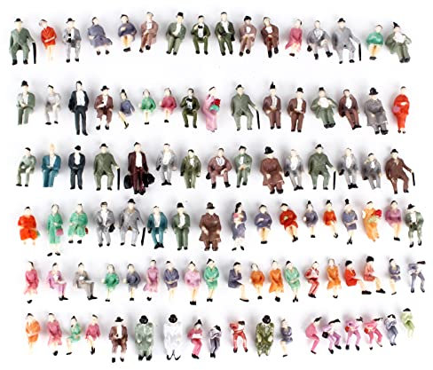 Gutshof miniaturen 100 STK. Modellfiguren 1:87 Eisenbahnzubehör H0 sitzende Fahrgäste H0 Zubehör