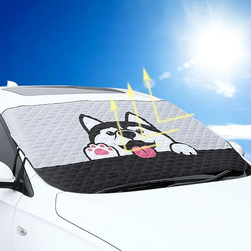 Vastsea Parasol Coche Delantero Exterior, Protector para Parabrisas, Cubierta de Parabrisas Coche, para Coche Protege de Rayos UV, Sol, Lluvia, Nieve