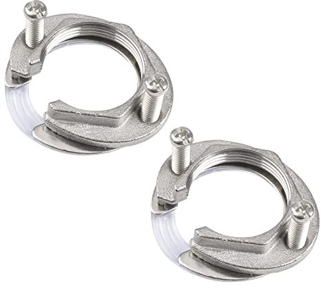 UFURMATE 2 Sätze Edelstahl Einloch Wasserhahn Befestigungsmuttern Küchenarmatur Anti-Lockerungsmutter Set Heißes Kaltwasser Wasserhahn Kontermuttern für Küche Badezimmer (30,87 mm)
