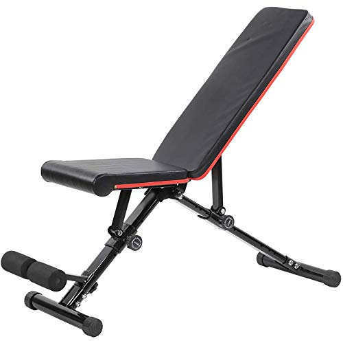 Hantelbank, verstellbare Trainingsbank, Ganzkörper-Trainingshocker, zusammenklappbare Flach-/Neigungs-/Neigungsbank, faltbare Hantelbank für Heim-Fitnessstudio, für Krafttraining, maximale B