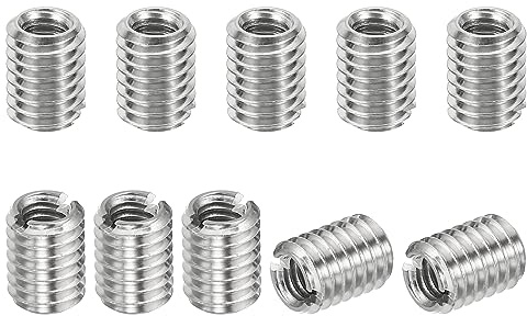 PATIKIL Rosca Adaptadores Manguito Reductora Tuerca, 10uds M6*1 Macho a M4*0.7 Hembra Reparación Inserto Tuerca Tornillo Reductor Conversión Inoxidable Acero Sujetador 8mm