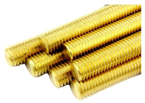 TULDYS WALENI 4 Stück Messing-Gewindestange M3 M4 M5 M6 M8 M10 M12 M14 M16 L20 mm 30 40 50 100 mm Messing-Metrische Schraube Vollmassivmessing Alle Gewindestangenbolzen(50mm,M8)