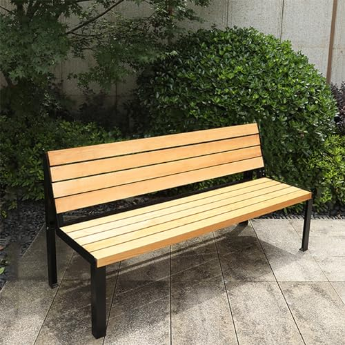 Gartenbank Wetterfest 3 Sitzer mit Drei Farben und Zwei Typen, Gartenbank Holz Massiv Rustikal, Gartenbank Parkbank Holz - Gartenmöbel Outdoor Bank ( Color : Rosewood , Size : 120CM_WITH BACKREST )
