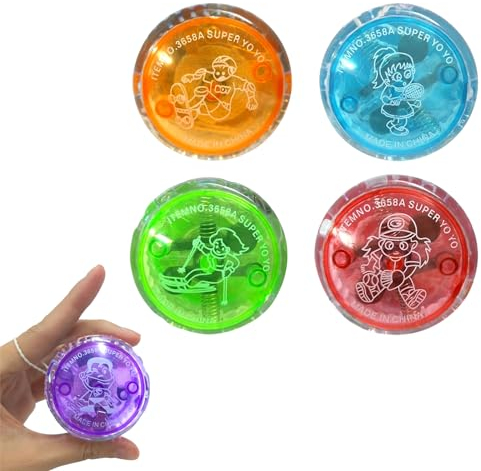 LED YoYo-Spielzeug mit Ball Bearing - Professionelles Kunststoffresponsive Gerät für Anfänger und Geschenke - 4 Stück