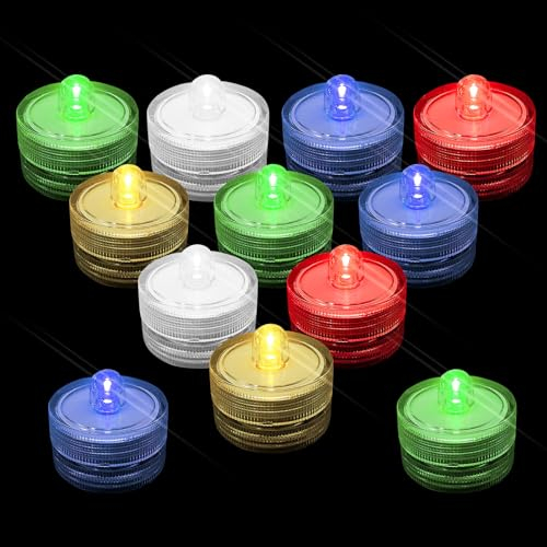 DAWRIS 12 Stück LED Teelichter, flammenlose LED-Kerzen kerzen realistische und helle blinkend Teelichter Flackern Teelichter batteriebetrieben elektrische künstliche Kerze in Farbe Party Dekoration
