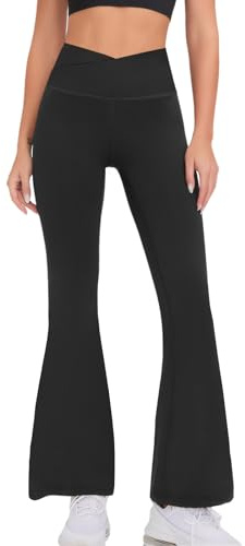 Zilams Pantalones de Yoga para Mujer Cintura Alta Bootcut Yoga Pants Acampanados Pantalones de Jazz Trabajo Elasticos Comodos Casual Flared Leggings Deportivos Pantalon para Fitness Entrenamient