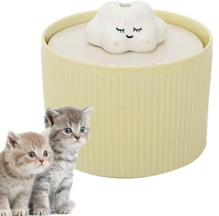 Fuente para gatos,Fuente de agua de cerámica para gatos - Fuente automática para mascotas de 1,2 L,Fuente silenciosa para mascotas, fuente de agua para perros, fuente para beber para gatos para mascot
