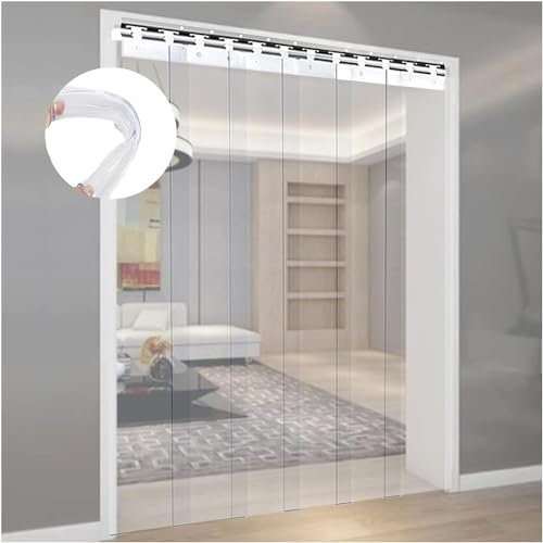 HGOuhK PVC Rideau Industriel Rideau à Bandes en PVC, Bandes de Remplacement en Vinyle et Plastique, Facile à Installer, Commercial (Taille : 1,05 x 2,1 m) pour Magasin Entrepôtv Couloir
