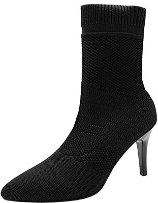 Stivali Donna Gambale Curvy Stivaletto Estivo Donna Stivali Donna con Tacco Alto in Gomma Stivali Donna con Tacco Coperto Stivaletti Gomma Donna Bassi Pioggia Stivali Donna Tacco a Spillo